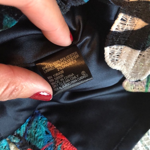 Antonio Melani Devony floral Pencil Skirt blue navy size 0 - Picture 8 of 8